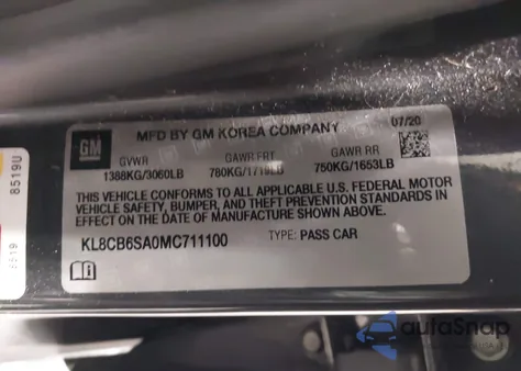 2021 Chevrolet Spark Fwd Ls Automatic from USA, damaged, VIN KL8CB6SA0MC711100